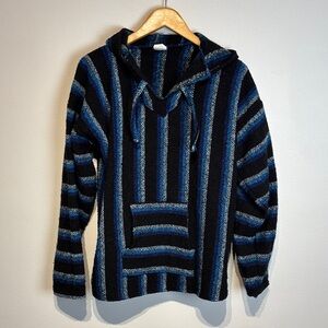 Striped Blue and Black Men's Sweater
